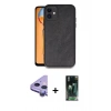 MARSİLYAN™- iPhone 11 Kılıf Kıvılcım Işık Serisi - Siyah 360 Mat Full Body Arka Koruyucu + Raze Metal Kamera Lens - MR