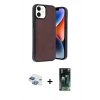 MARSİLYAN™- iPhone 11 Kılıf Kıvılcım Işık Serisi - Siyah 360 Mat Full Body Arka Koruyucu + Pers Alüminyum Kamera Lens - GI