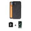 MARSİLYAN™- iPhone 11 Kılıf Kıvılcım Işık Serisi - Siyah 360 Mat Full Body Arka Koruyucu + PVD Metal Kamera Lens - TU