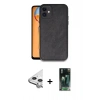 MARSİLYAN™- iPhone 11 Kılıf Kıvılcım Işık Serisi - Siyah 360 Mat Full Body Arka Koruyucu + Raze Metal Kamera Lens - GS