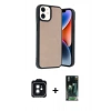 MARSİLYAN™- iPhone 11 Kılıf Kıvılcım Işık Serisi - Siyah 360 Mat Full Body Arka Koruyucu + PVD Metal Kamera Lens - SH