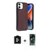 MARSİLYAN™- iPhone 11 Kılıf Kıvılcım Işık Serisi - Siyah 360 Mat Full Body Arka Koruyucu + PVD Metal Kamera Lens - TU