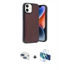 MARSİLYAN™- iPhone 11 Kılıf Kıvılcım Işık Serisi - Siyah 3D Antistatik Cam Ekran Koruyucu + Pers Alüminyum Kamera Lens - LT