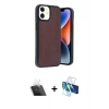 MARSİLYAN™- iPhone 11 Kılıf Kıvılcım Işık Serisi - Siyah 3D Antistatik Cam Ekran Koruyucu + Kamera Lens Koruma Cam - SF
