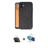 MARSİLYAN™- iPhone 11 Kılıf Kıvılcım Işık Serisi - Siyah 3D Antistatik Cam Ekran Koruyucu + Kamera Lens Koruma Cam - SF