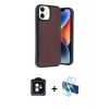 MARSİLYAN™- iPhone 11 Kılıf Kıvılcım Işık Serisi - Siyah 3D Antistatik Cam Ekran Koruyucu + PVD Metal Kamera Lens - YL