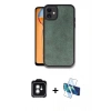 MARSİLYAN™- iPhone 11 Kılıf Kıvılcım Işık Serisi - Siyah 3D Antistatik Cam Ekran Koruyucu + PVD Metal Kamera Lens - YL