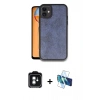 MARSİLYAN™- iPhone 11 Kılıf Kıvılcım Işık Serisi - Siyah 3D Antistatik Cam Ekran Koruyucu + PVD Metal Kamera Lens - YL