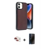 MARSİLYAN™- iPhone 11 Kılıf Kıvılcım Işık Serisi - Siyah 3D Antistatik Hayalet Cam Ekran Koruyucu + Pers Alüminyum Kamera Lens - KI