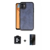 MARSİLYAN™- iPhone 11 Kılıf Kıvılcım Işık Serisi - Siyah 3D Antistatik Hayalet Cam Ekran Koruyucu + PVD Metal Kamera Lens - MI