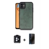MARSİLYAN™- iPhone 11 Kılıf Kıvılcım Işık Serisi - Siyah 3D Antistatik Hayalet Cam Ekran Koruyucu + PVD Metal Kamera Lens - MI