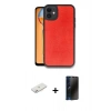 MARSİLYAN™- iPhone 11 Kılıf Kıvılcım Işık Serisi - Siyah 3D Antistatik Hayalet Cam Ekran Koruyucu + Renkli Kamera Lens Koruma Cam - PE