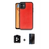 MARSİLYAN™- iPhone 11 Kılıf Kıvılcım Işık Serisi - Siyah 3D Antistatik Hayalet Cam Ekran Koruyucu + PVD Metal Kamera Lens - TU