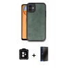 MARSİLYAN™- iPhone 11 Kılıf Kıvılcım Işık Serisi - Siyah 3D Antistatik Hayalet Cam Ekran Koruyucu + PVD Metal Kamera Lens - TU
