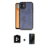 MARSİLYAN™- iPhone 11 Kılıf Kıvılcım Işık Serisi - Siyah 3D Antistatik Hayalet Cam Ekran Koruyucu + PVD Metal Kamera Lens - TU