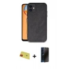 MARSİLYAN™- iPhone 11 Kılıf Kıvılcım Işık Serisi - Siyah 3D Antistatik Hayalet Cam Ekran Koruyucu + Rainbow Kamera Lens Koruma Cam - KI