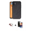 MARSİLYAN™- iPhone 11 Kılıf Kıvılcım Işık Serisi - Siyah 3D Antistatik Mat Seramik Nano Ekran Koruyucu + Pers Alüminyum Kamera Lens - KI