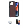 MARSİLYAN™- iPhone 11 Kılıf Kıvılcım Işık Serisi - Siyah 3D Antistatik Mat Seramik Nano Ekran Koruyucu + Pers Alüminyum Kamera Lens - LT