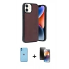 MARSİLYAN™- iPhone 11 Kılıf Kıvılcım Işık Serisi - Siyah 3D Antistatik Mat Seramik Nano Ekran Koruyucu + Neon Fosforlu Kamera Lens - MI