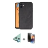 MARSİLYAN™- iPhone 11 Kılıf Kıvılcım Işık Serisi - Siyah 3D Antistatik Mat Seramik Nano Ekran Koruyucu + Raze Metal Kamera Lens - MI