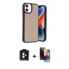 MARSİLYAN™- iPhone 11 Kılıf Kıvılcım Işık Serisi - Siyah 3D Antistatik Mat Seramik Nano Ekran Koruyucu + PVD Metal Kamera Lens - MI
