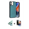 MARSİLYAN™- iPhone 11 Kılıf Kıvılcım Işık Serisi - Siyah 3D Antistatik Mat Seramik Nano Ekran Koruyucu + Raze Metal Kamera Lens - MI