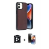 MARSİLYAN™- iPhone 11 Kılıf Kıvılcım Işık Serisi - Siyah 3D Antistatik Mat Seramik Nano Ekran Koruyucu + PVD Metal Kamera Lens - SH
