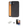 MARSİLYAN™- iPhone 11 Kılıf Kıvılcım Işık Serisi - Siyah 3D Antistatik Mat Seramik Nano Ekran Koruyucu + Renkli Kamera Lens Koruma Cam - SI