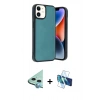 MARSİLYAN™- iPhone 11 Kılıf Kıvılcım Işık Serisi - Siyah 3D Antistatik Seramik Nano Ekran Koruyucu + Raze Metal Kamera Lens - MI