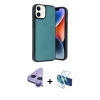 MARSİLYAN™- iPhone 11 Kılıf Kıvılcım Işık Serisi - Siyah 3D Antistatik Seramik Nano Ekran Koruyucu + Raze Metal Kamera Lens - MR