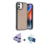 MARSİLYAN™- iPhone 11 Kılıf Kıvılcım Işık Serisi - Siyah 3D Antistatik Seramik Nano Ekran Koruyucu + Raze Metal Kamera Lens - MR