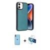 MARSİLYAN™- iPhone 11 Kılıf Kıvılcım Işık Serisi - Siyah 3D Antistatik Seramik Nano Ekran Koruyucu + Neon Fosforlu Kamera Lens - TU