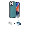 MARSİLYAN™- iPhone 11 Kılıf Kıvılcım Işık Serisi - Siyah 3D Antistatik Seramik Nano Ekran Koruyucu + Pers Alüminyum Kamera Lens - YL