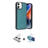 MARSİLYAN™- iPhone 11 Kılıf Kıvılcım Işık Serisi - Siyah 3D Antistatik Seramik Nano Ekran Koruyucu + Raze Metal Kamera Lens - GS