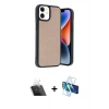 MARSİLYAN™- iPhone 11 Kılıf Kıvılcım Işık Serisi - Siyah 3D Antistatik Seramik Nano Ekran Koruyucu + Şeffaf Kamera Lens Koruma Cam