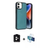 MARSİLYAN™- iPhone 11 Kılıf Kıvılcım Işık Serisi - Siyah 3D Antistatik Seramik Nano Ekran Koruyucu + PVD Metal Kamera Lens - TU