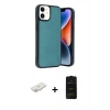 MARSİLYAN™- iPhone 11 Kılıf Kıvılcım Işık Serisi - Siyah 6D Antistatik Mat Seramik Hayalet Nano Ekran Koruyucu + Renkli Kamera Lens Koruma Cam - YL
