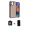 MARSİLYAN™- iPhone 11 Kılıf Kıvılcım Işık Serisi - Siyah 6D Antistatik Mat Seramik Hayalet Nano Ekran Koruyucu + PVD Metal Kamera Lens - MI