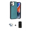 MARSİLYAN™- iPhone 11 Kılıf Kıvılcım Işık Serisi - Siyah 6D Antistatik Mat Seramik Hayalet Nano Ekran Koruyucu + Pers Alüminyum Kamera Lens - GI