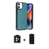 MARSİLYAN™- iPhone 11 Kılıf Kıvılcım Işık Serisi - Siyah 6D Antistatik Mat Seramik Hayalet Nano Ekran Koruyucu + PVD Metal Kamera Lens - MI