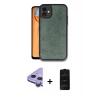 MARSİLYAN™- iPhone 11 Kılıf Kıvılcım Işık Serisi - Siyah 6D Antistatik Mat Seramik Hayalet Nano Ekran Koruyucu + Mor Raze Metal Kamera Lens