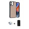 MARSİLYAN™- iPhone 11 Kılıf Kıvılcım Işık Serisi - Siyah 6D Antistatik Mat Seramik Hayalet Nano Ekran Koruyucu + Pers Alüminyum Kamera Lens - GI