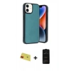 MARSİLYAN™- iPhone 11 Kılıf Kıvılcım Işık Serisi - Siyah 6D Antistatik Mat Seramik Hayalet Nano Ekran Koruyucu + Rainbow Kamera Lens Koruma Cam - KI
