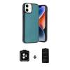 MARSİLYAN™- iPhone 11 Kılıf Kıvılcım Işık Serisi - Siyah 6D Antistatik Mat Seramik Hayalet Nano Ekran Koruyucu + PVD Metal Kamera Lens - TU