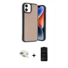 MARSİLYAN™- iPhone 11 Kılıf Kıvılcım Işık Serisi - Siyah 6D Antistatik Mat Seramik Hayalet Nano Ekran Koruyucu + Pers Alüminyum Kamera Lens - GD