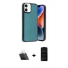 MARSİLYAN™- iPhone 11 Kılıf Kıvılcım Işık Serisi - Siyah 6D Antistatik Mat Seramik Hayalet Nano Ekran Koruyucu + Kamera Lens Koruma Cam - SF