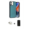 MARSİLYAN™- iPhone 11 Kılıf Kıvılcım Işık Serisi - Siyah 6D Antistatik Mat Seramik Hayalet Nano Ekran Koruyucu + Pers Alüminyum Kamera Lens - GD