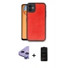 MARSİLYAN™- iPhone 11 Kılıf Kıvılcım Işık Serisi - Siyah 6D Antistatik Mat Seramik Hayalet Nano Ekran Koruyucu + Mor Raze Metal Kamera Lens
