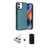 MARSİLYAN™- iPhone 11 Kılıf Kıvılcım Işık Serisi - Siyah 6D Antistatik Mat Seramik Hayalet Nano Ekran Koruyucu + Raze Metal Kamera Lens - GS