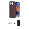 MARSİLYAN™- iPhone 11 Kılıf Kıvılcım Işık Serisi - Siyah 6D Antistatik Mat Seramik Hayalet Nano Ekran Koruyucu + Pembe Renkli Kamera Lens Koruma Cam